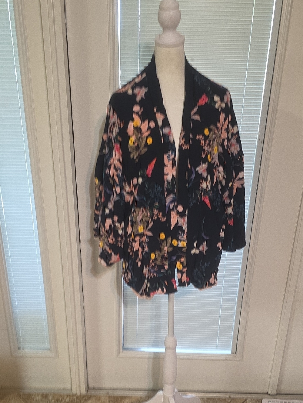 Adrienne Vittadini Floral Kimono Blazer Cardigan Size L/XL - Picture 1 of 3